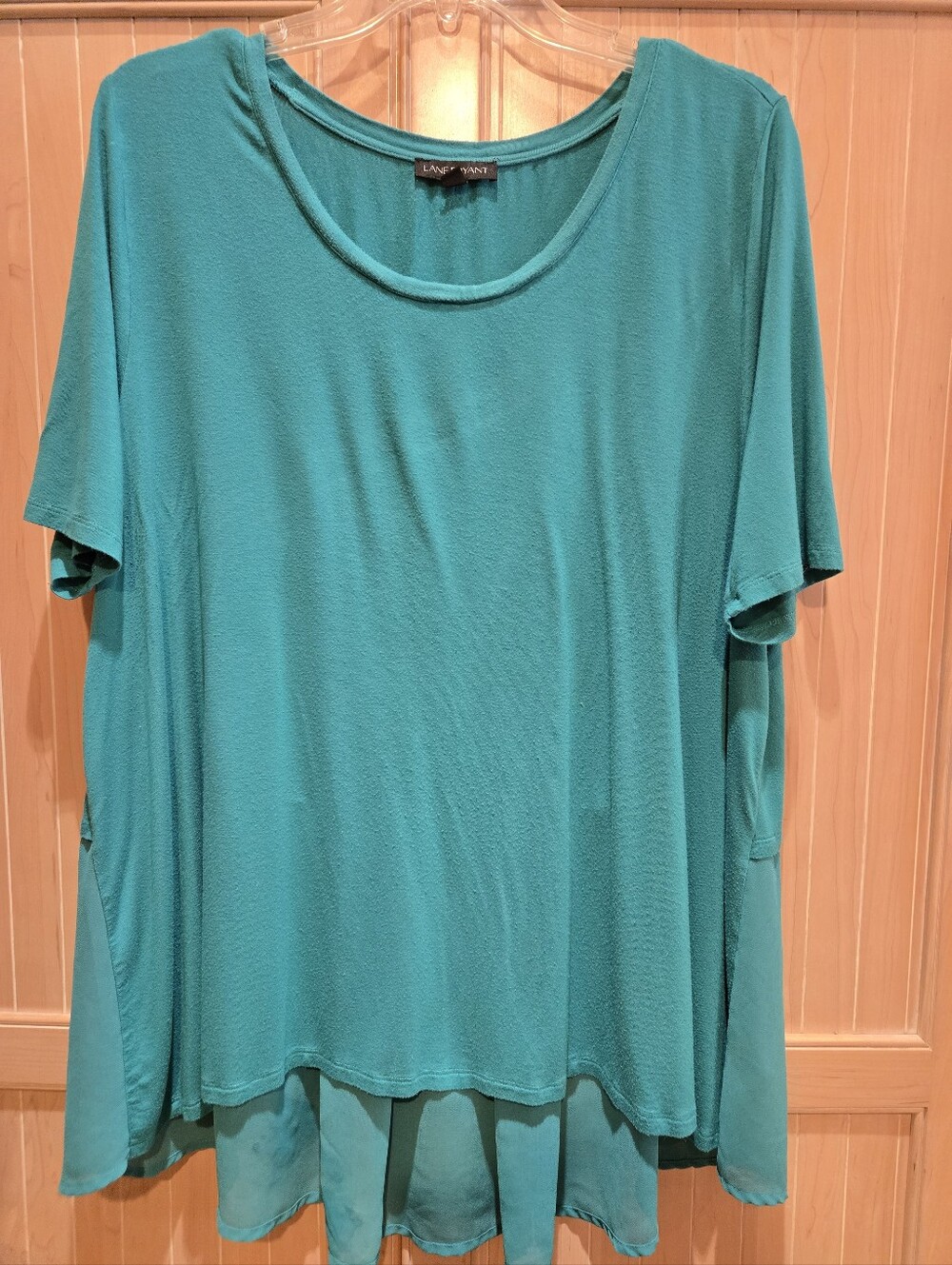 LaneBryant Hi-lo Knit/Chiffon Top 22/24